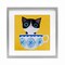Stupell Industries Teacup Kitten on Yellow Framed Print Under Glass, design by Angie Rozelaar